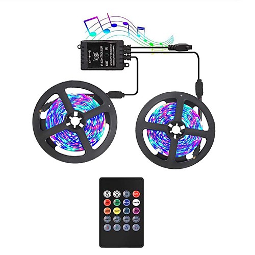 

KWB LED Light Strips RGB Tiktok Lights with Music Sync-Chase Effect Dream Color Music Lights 10M 600LED 3528SMD Rope Lights with IR Remote for Home Party Bedroom DIY Party