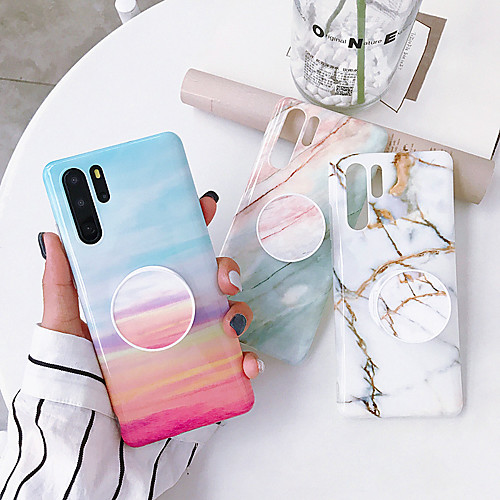 

Case For Huawei Huawei p40 / Huawei P40 Pro / Huawei P20 lite marble imd process TPU material glossy ring bracket beautiful mobile phone case