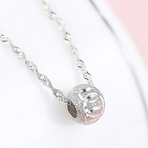 

Women's White Synthetic Diamond Pendant Necklace Chain Necklace Twisted Letter Fashion Punk Trendy Casual / Sporty Copper Silver Plated Silver 45 cm Necklace Jewelry 1pc For Anniversary Street Sport