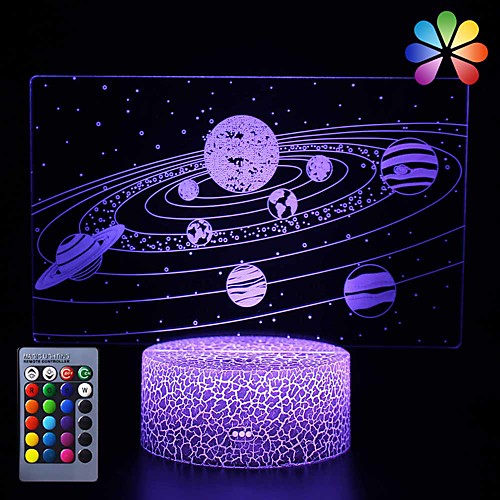 

Galactic System 3D Optical Illusion Lamp Universe Space Galaxy Night Light for Kids Boys and Girls as on Birthdays or Holidays