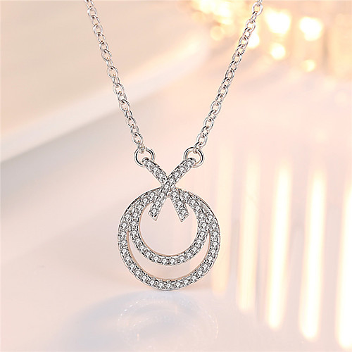 

Women's White Synthetic Diamond Pendant Necklace Chain Necklace Rolo Rabbit Fashion Punk Trendy Casual / Sporty Copper Silver Plated Silver 405 cm Necklace Jewelry 1pc For Anniversary Street Sport