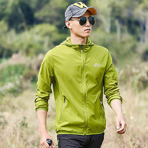 

Men's UPF 50 UV Sun Protection Lightweight Jacket Zip Up Hoodie Jacket Windbreaker Cooling Sun Shirt with Pockets Quick Dry Packable Coat Top Hiking Fishing Outdoor Performance