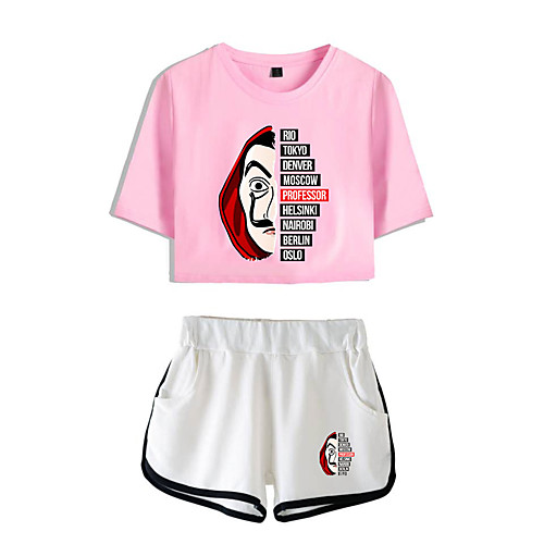 

Inspired by la casa de papel Dali Pants Cosplay Costume Pure Cotton Print Printing Shorts For Women's / T-shirt