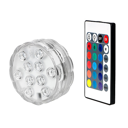

Outdoor 1 Set LED Submersible Lights for Swimming Pool Waterproof RGB Led Lamp with Remote Decoration Light 8.5CM-with 28 Key Remote Control