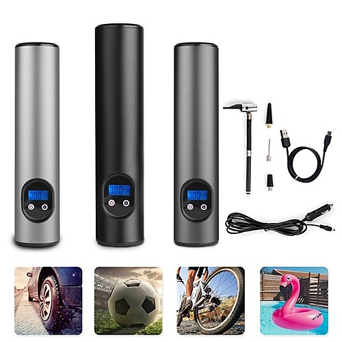 

E68 Portable Air Compressor Wireless Mini Air Inflator Handheld Tire Pump Cordless Electric Air Pump 12V 150PSI USB Interface Aluminium Alloy LCD display for Car Bicycles Tires Balls