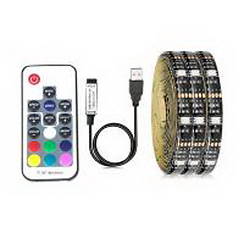 

0.5M 1M 2M Flexible LED Light Strips RGB Tiktok Lights TV Background Lights 15 LEDs SMD5050 10mm 1 17Keys Remote Controller 1 set Multi Color Waterproof USB Self-adhesive 5 V