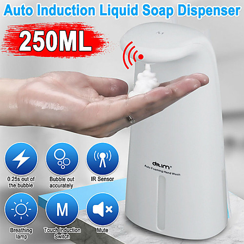

250ML Automatic Foam Soap Dispenser Wall Mounted Soap Dispenser Automatic Soap Dispenser Touchless ABS Hands Free