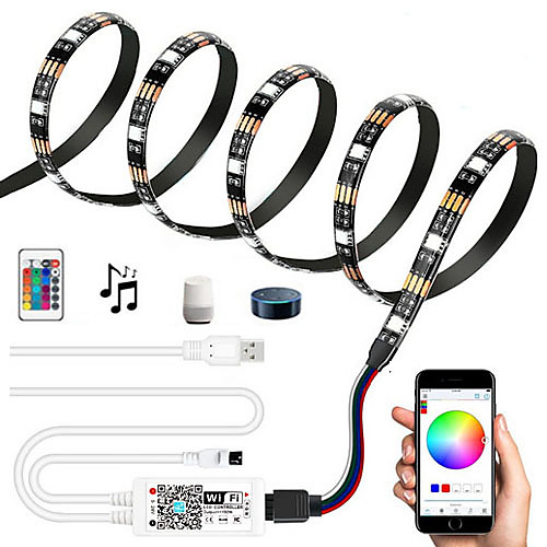 

2m Flexible LED Light Strips Flexible Tiktok Lights 120 LEDs SMD5050 Multi Color Decorative TV Background 5 V