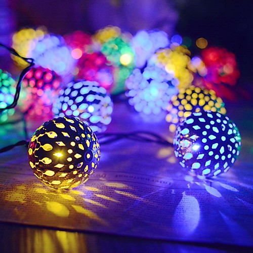 

Outdoor Solar String Light LED Solar Garden Light 30ball Solar Globe String Lights Moroccan Ball String Lights Warm 30LED Fairy Christmas Festival Wedding Party Decoration