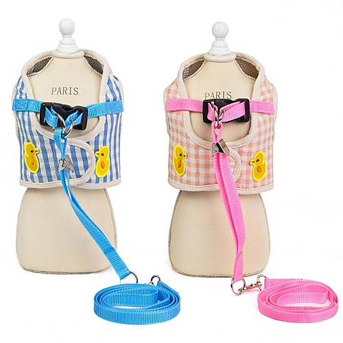 

Dog Harness Leash Walking Running Vest Plaid / Check Stripes Cotton Husky Golden Retriever Beagle Bulldog Cocker Spaniel Bichon Frise Blue Pink 1pc