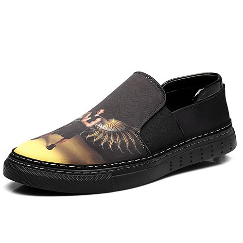 

Men's Loafers & Slip-Ons Casual Daily Canvas Black Spring & Summer