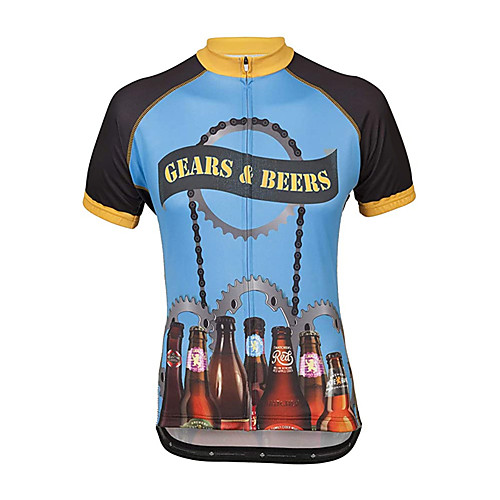 

21Grams Men's Short Sleeve Cycling Jersey Summer Spandex Polyester RedBlue Gear Oktoberfest Beer Bike Jersey Top Mountain Bike MTB Road Bike Cycling UV Resistant Quick Dry Breathable Sports Clothing