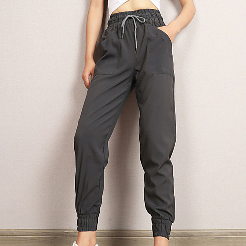 

Women's Sporty Active Chinos Sweatpants Pants Solid Colored Sporty Black Gray