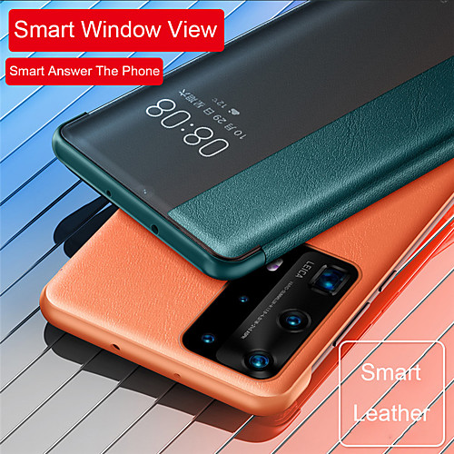 

Smart Window View Flip Leather Case For Huawei P40 P40 Pro P30 Pro Mate 30 Pro Phone Case Auto Sleep Wake