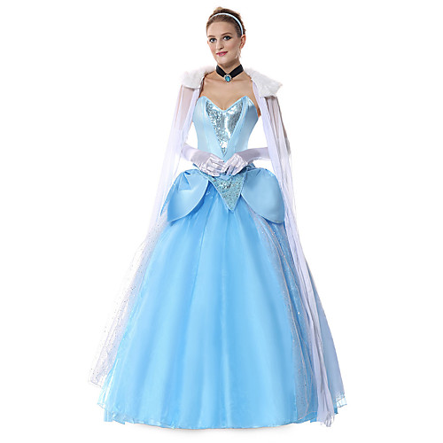 

Princess Elsa Dress Flower Girl Dress Women's Movie Cosplay A-Line Slip Cosplay Light Blue Dress Gloves Headwear Halloween Carnival Masquerade Tulle Polyester