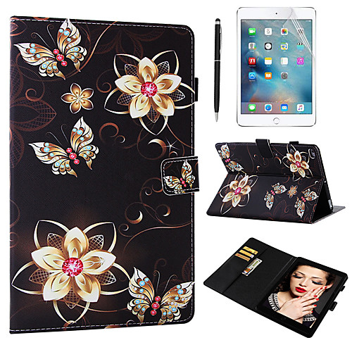 

Case & 1pcs Stylus pen & 1pcs Screen Protect For Apple iPad Air / iPad (2018) / iPad Air 2 / Pro 9.7 with Stand / Flip / Ultra-thin Back Cover Flowers PU Leather