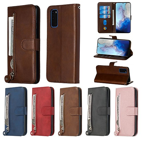

Case For Samsung Galaxy A50/Galaxy A20e / Galaxy Note 10 Wallet / Card Holder / with Stand Full Body Cases Solid Colored PU Leather For Galaxy A50S/A30S/A20S/A10S/A51/A71/S20 Ultra/Note 10 Plus