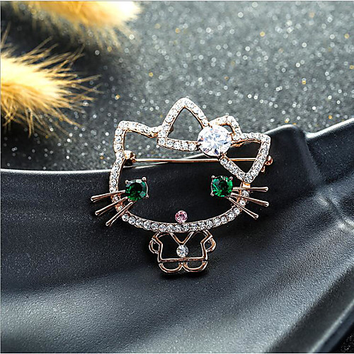 

Women's Cubic Zirconia Brooches Classic Flower Shape Stylish Simple Classic Brooch Jewelry Gold Silver For Party Gift Daily Work Festival