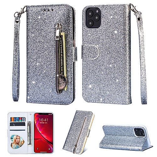 

Case For Apple iPhone 11 / iPhone 11 Pro / iPhone 11 Pro Max Card Holder / Shockproof Back Cover Tile PU Leather / TPU