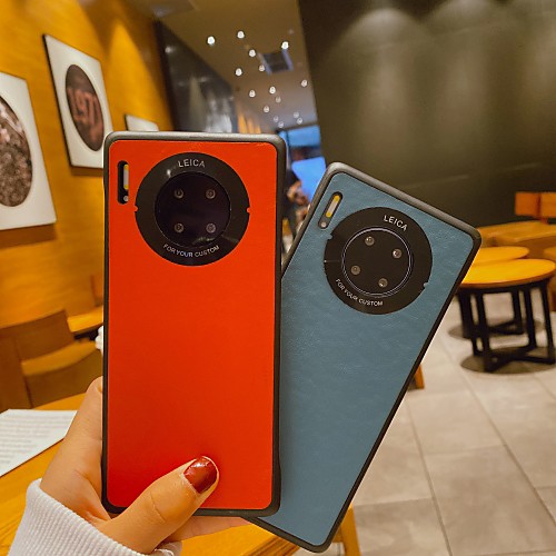

Case For Huawei Huawei P30 / Huawei P30 Pro Shockproof Back Cover Solid Colored PU Leather