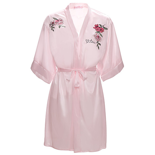

Women's Lace Print Super Sexy Robes Nightwear Color Block Blushing Pink / Fuchsia / White One-Size / Deep V