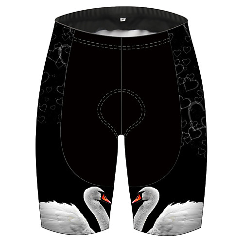 

21Grams Men's Cycling Shorts Spandex Bike Shorts Pants Padded Shorts / Chamois Quick Dry Breathable Sports Solid Color Swan Animal BlackWhite Mountain Bike MTB Road Bike Cycling Clothing Apparel