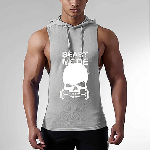 

Men's Hoodie Geometric Hooded Casual Hoodies Sweatshirts Sleeveless Wine Gray Royal Blue