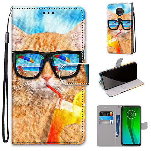 

Case For Motorola Moto G8 Play / Moto G8 Plus / MOTO E6 plus Wallet / Card Holder / with Stand Full Body Cases Cat PU Leather / TPU for MOTO E6 Play / MOTO G7 / MOTO G7 Plus