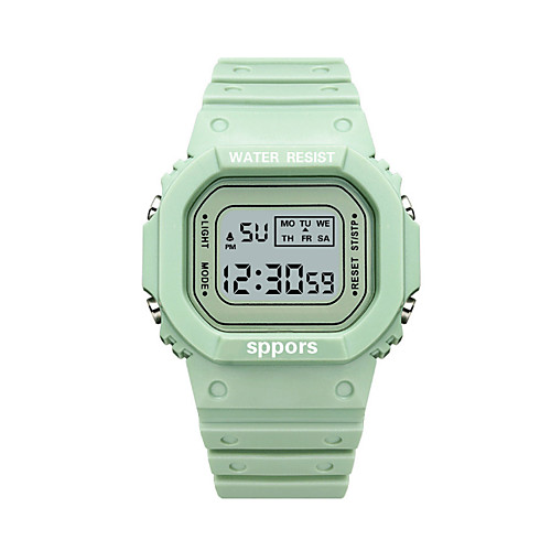 

Unisex Digital Watch Digital Sporty Stylish Black / White / Green 30 m Calendar / date / day Alarm Clock Noctilucent Digital Casual Colorful - Blushing Pink Green White Two Years Battery Life