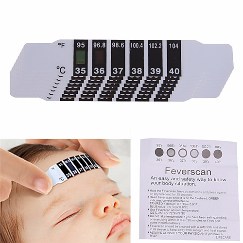 

10Pcs / Lot Forehead Head Strip Fever Thermometer Baby Child Adult Body Check Test Temperature Monitoring Safe Non-Toxic