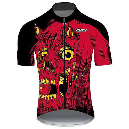 

21Grams Men's Short Sleeve Cycling Jersey Summer Black / Red Novelty Fruit Bike Jersey Top Mountain Bike MTB Road Bike Cycling UV Resistant Quick Dry Breathable Sports Clothing Apparel / Stretchy
