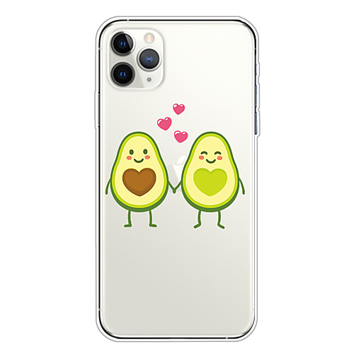 

Case For Apple iPhone 11/11 Pro/11 Pro Max/XS/XR/XS Max/8 Plus/7 Plus/6S Plus/8/7/6/6s/SE/5/5S Transparent Pattern Back Cover Lovers Avocado Soft TPU