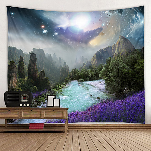 

Magic Starry Sky Digital Printed Tapestry Decor Wall Art Tablecloths Bedspread Picnic Blanket Beach Throw Tapestries Colorful Bedroom Hall Dorm Living Room Hanging