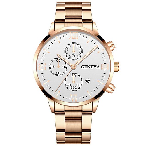 

Men's Dress Watch Quartz Modern Style Stylish Titanium Alloy Black / Silver Calendar / date / day Casual Watch Analog Casual Fashion - BlackGloden WhiteGolden WhiteGold One Year Battery Life