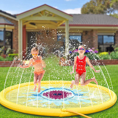 

Splash Pad Sprinkler for Kids Inflatable Pool Float Inflatable Pool Outdoor Portable PVC Shark Swimming Pool 170cm170cm Kids Teenager