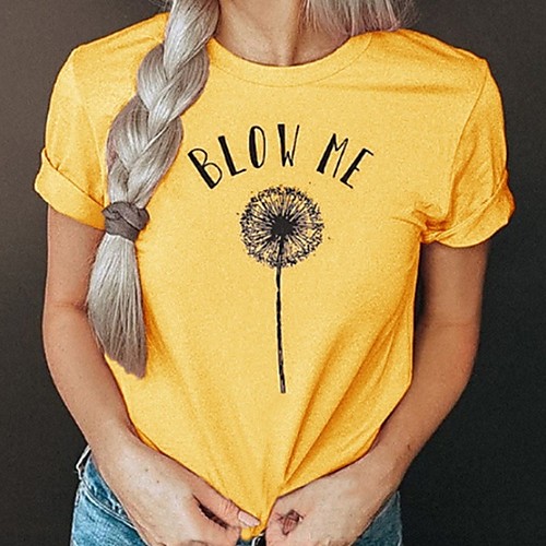 

Women's Letter T-shirt Daily White / Yellow / Blushing Pink / Green / Light Blue