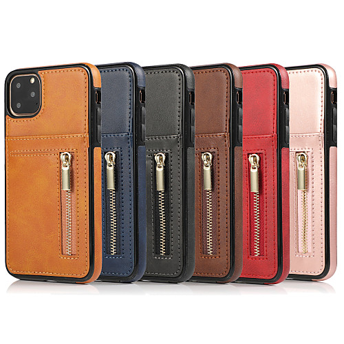 

Case For Apple iPhone 11 / iPhone 11 Pro / iPhone 11 Pro Max Card Holder / Shockproof Full Body Cases Solid Colored PU Leather / TPU