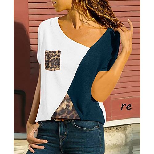 

Women's Color Block T-shirt Daily Weekend White / Blue / Red / Yellow