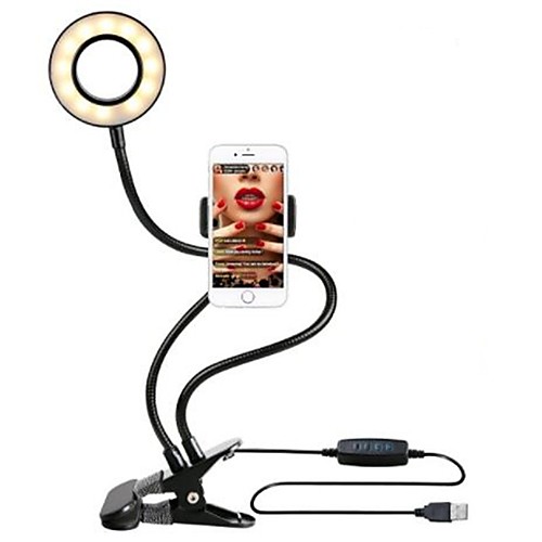 

Photo Studio Selfie LED Ring Light with Cell Phone Mobile Holder for Youtube Live Stream Makeup Camera Lamp for iPhone Android