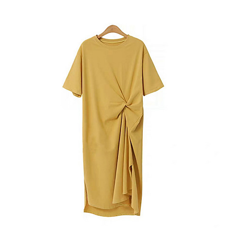 

Women's Shift Dress Midi Dress - Half Sleeve Solid Color Summer Casual 2020 Black Yellow Green Navy Blue S M L XL XXL XXXL XXXXL XXXXXL XXXXXXL