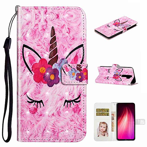 

Case For Xiaomi Xiaomi Redmi Note 8 / Xiaomi Redmi Note 8 Pro / Redmi Note 7 Pro Wallet / Card Holder / with Stand Full Body Cases Unicorn PU Leather / TPU for Redmi Note 7