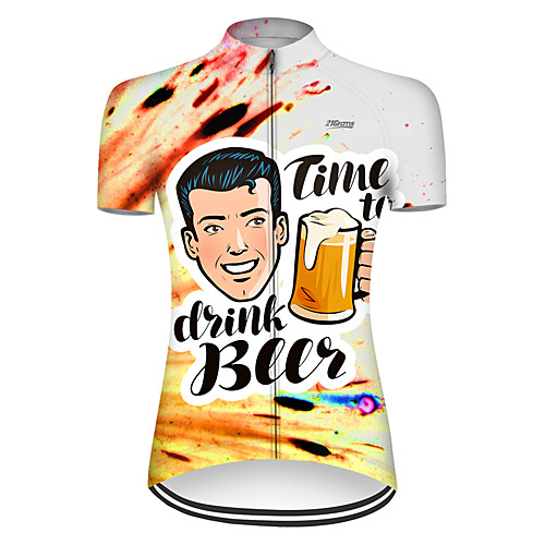 

21Grams Women's Short Sleeve Cycling Jersey Polyester OrangeWhite Tie Dye Oktoberfest Beer Bike Jersey Top Mountain Bike MTB Road Bike Cycling Breathable Quick Dry Ultraviolet Resistant Sports
