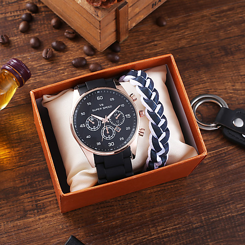 

Men's Sport Watch Quartz Rubber Black / Blue Chronograph New Design Casual Watch Analog Classic Fashion - Blue Black