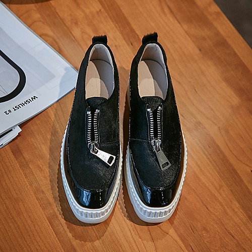 

Women's Sneakers Summer Flat Heel Round Toe Daily PU Black / Red