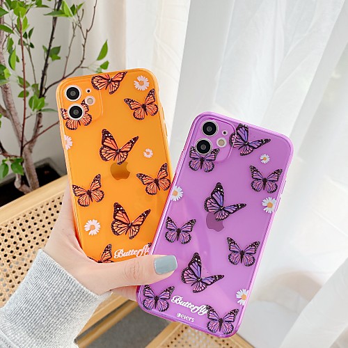 

Phone Case For Apple Back Cover iPhone 12 Pro Max 11 SE 2020 X XR XS Max 8 7 Shockproof Butterfly TPU