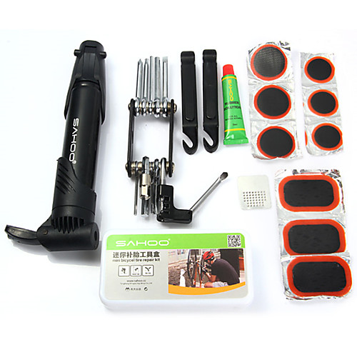 

Sahoo Multifunction 15 in 1 kit functions Cycling Bicycle Tools Bike Flat Tire Repair Kit Tool Set with Pouch Pump