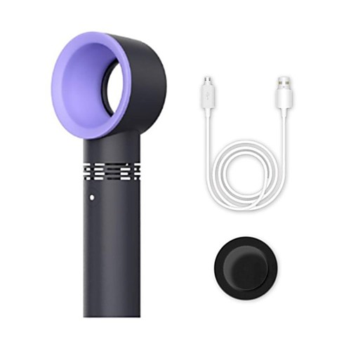 

Portable Fan USB Rechargeable Portable Bladeless Fan Handheld Mini Cooler No Leaf Handy Fan With 3 Fan Speed Level LED Indicato