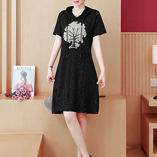 

Women's A Line Dress - Short Sleeves Geometric Summer Street chic 2020 Black L XL XXL XXXL XXXXL XXXXXL