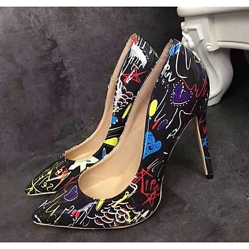 

Women's Heels Summer Stiletto Heel Pointed Toe Daily Faux Leather White / Black / Blue