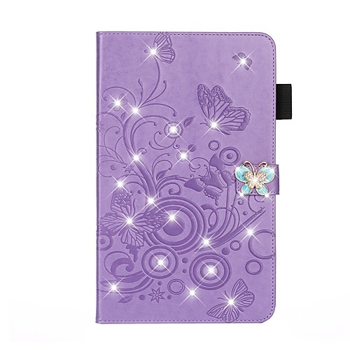 

Case For Apple iPad 10.2 /Pro 11 2020/Mini 3/2/1/4/5 Card Holder / Rhinestone / with Stand Full Body Cases Butterfly / Solid Colored / Glitter Shine PU Leather For iPad New Air 10.5 2019/iPad 4/3/2